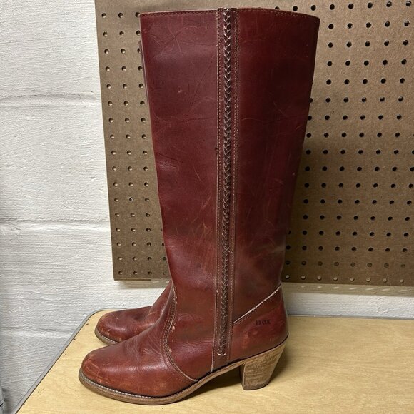 Dexter Mod Campus Riding Biker Cowboy Western Boho Leather Boots Size 10 N - Picture 1 of 10